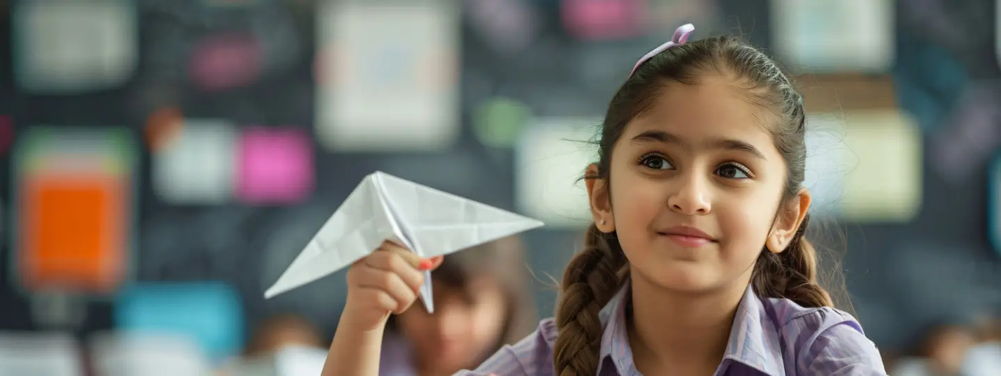 girl in school corridor